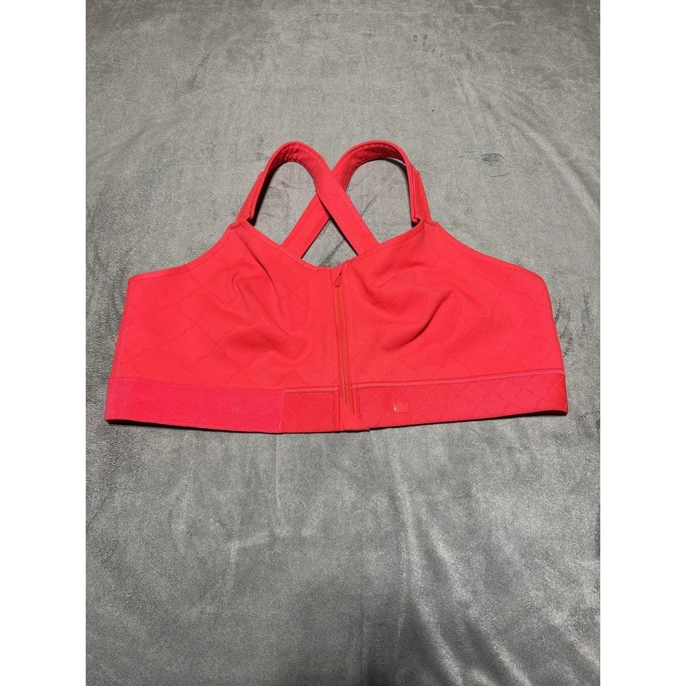 Shefit Sports Bra Womens 5Luxe Pink Zip Front Adjustable High Impact Crossback